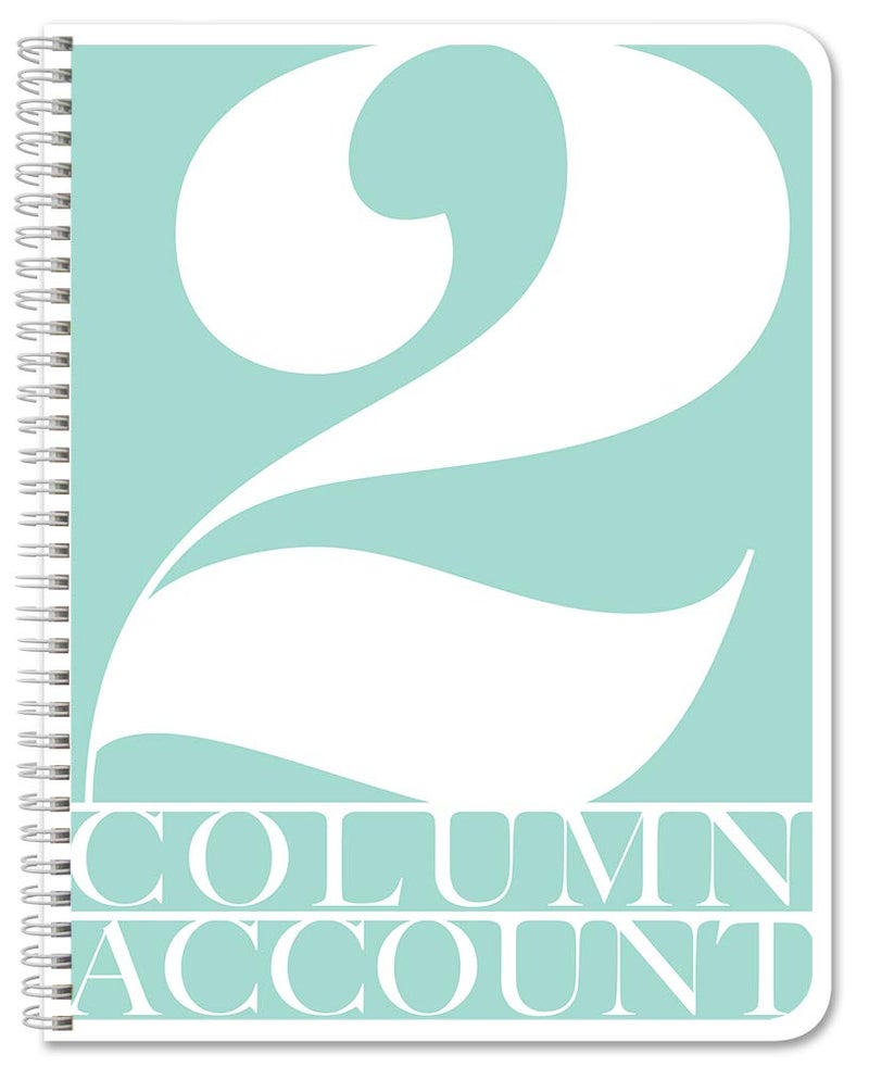 BookFactory 2 Column Ledger Book/Account Book/Accounting Ledger/Notebook Two Columns Columnar Accountant Book Format - 100 Pages, 8.5'' x 11'', Wire-O (Made in USA) - Image 1